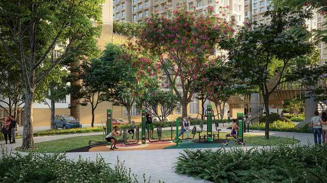 Piramal Aranya Byculla landscaped gardens
